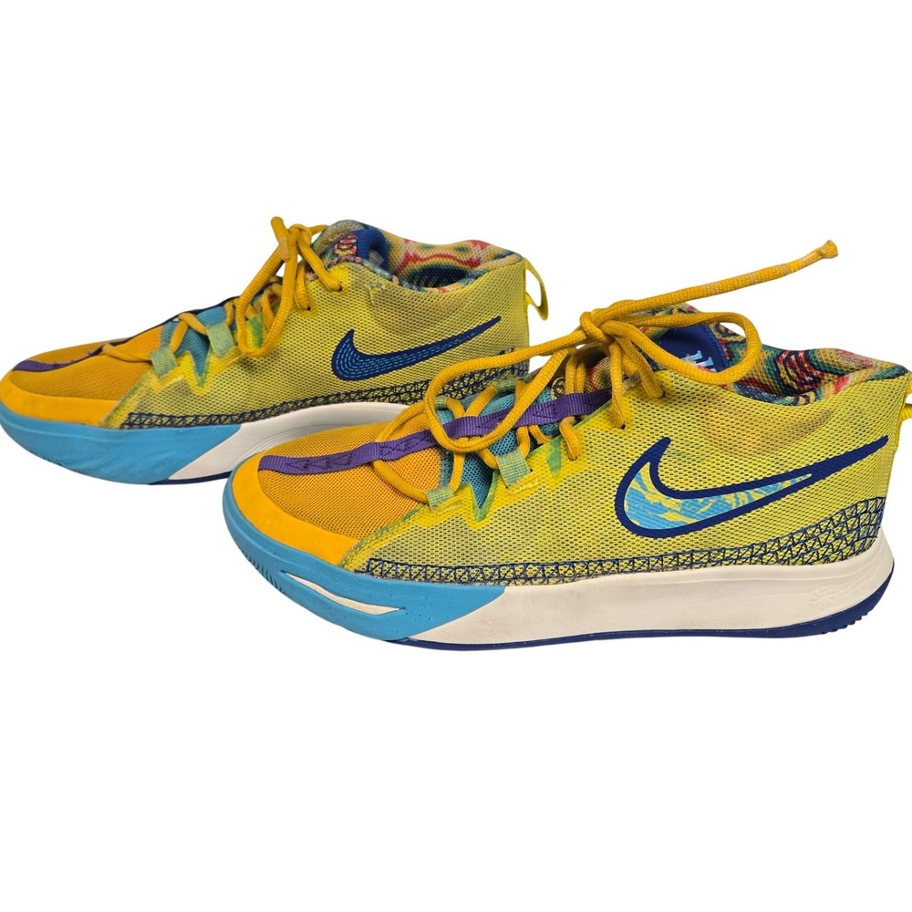 Nike Kyrie Flytrap 6 Kids Basketball Shoes Size Y7 Citron Tint Blue DQ8094-700